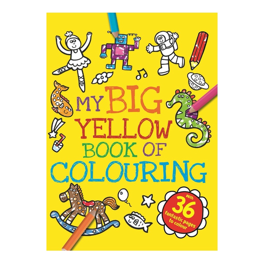 My Big Yellow Book of Colouring for Kids to Doodle & Color Fun Scenes ...