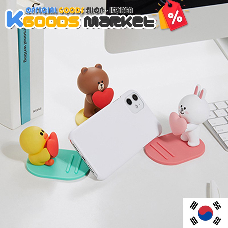 Line Friends Brown Heart Figure Holder Official Goods