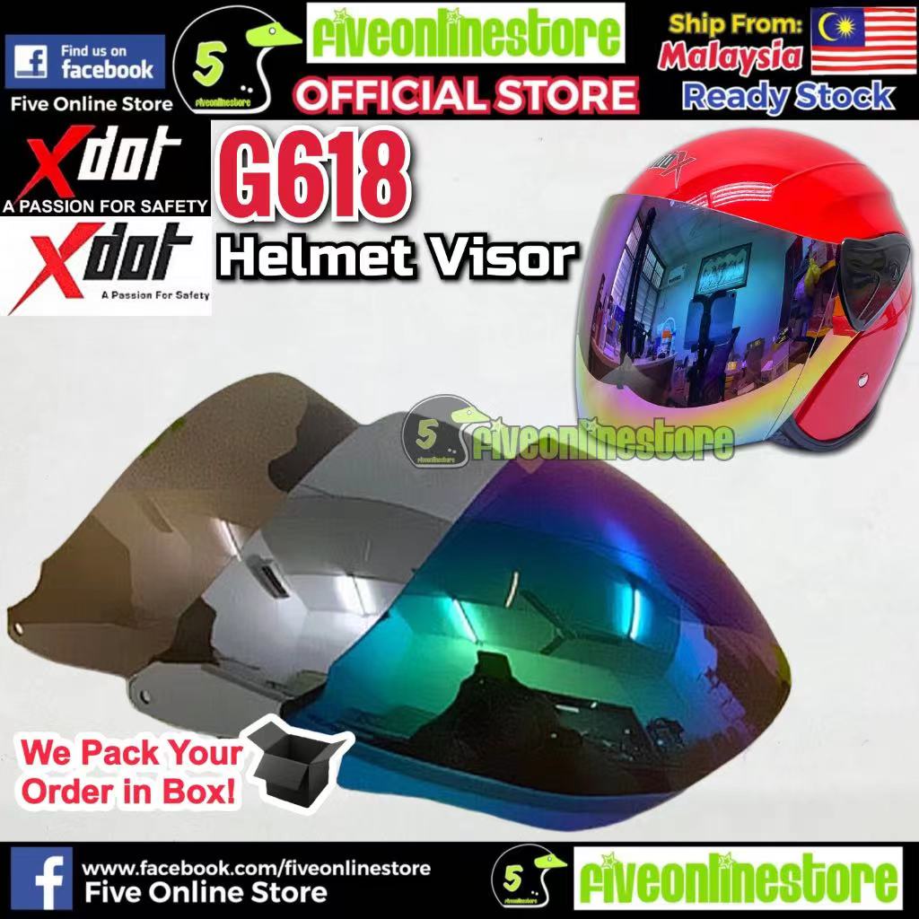 XDOT G618 Helmet Visor XDot G618 G618N ORIGINAL Rainbow Chrome Light