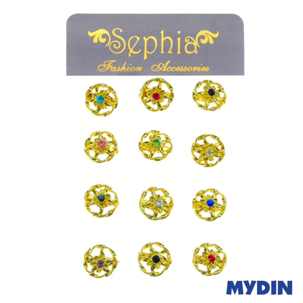 Assorted Sephia Tini Mini Pin Brooch Gold With Stone 12s JP3928D7G