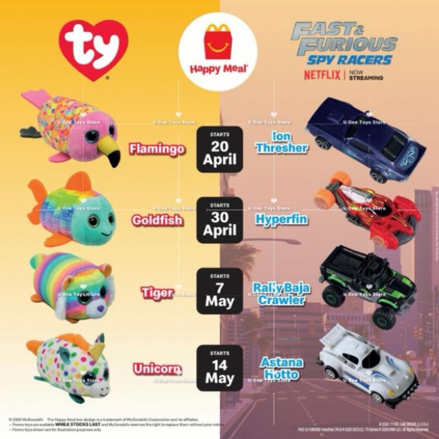 Ready Stocks Mcdonalds Happy Meal Toy Teenie Ty And Fast Furious 2020 Shopee Malaysia