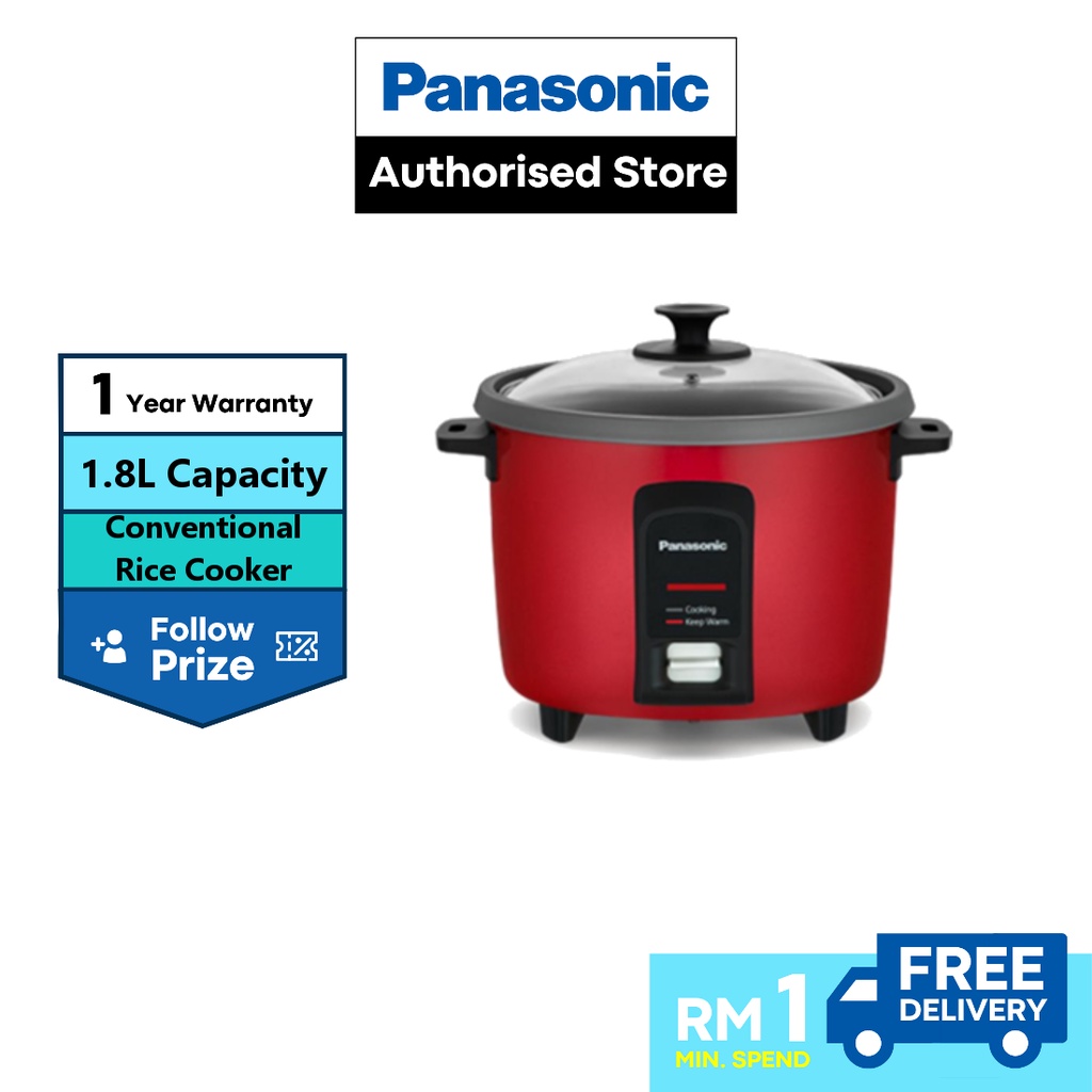 PANASONIC SRY18FGRSKN 1.8L CONVENTIONAL RICE COOKER SRY18FGRSKN (RED
