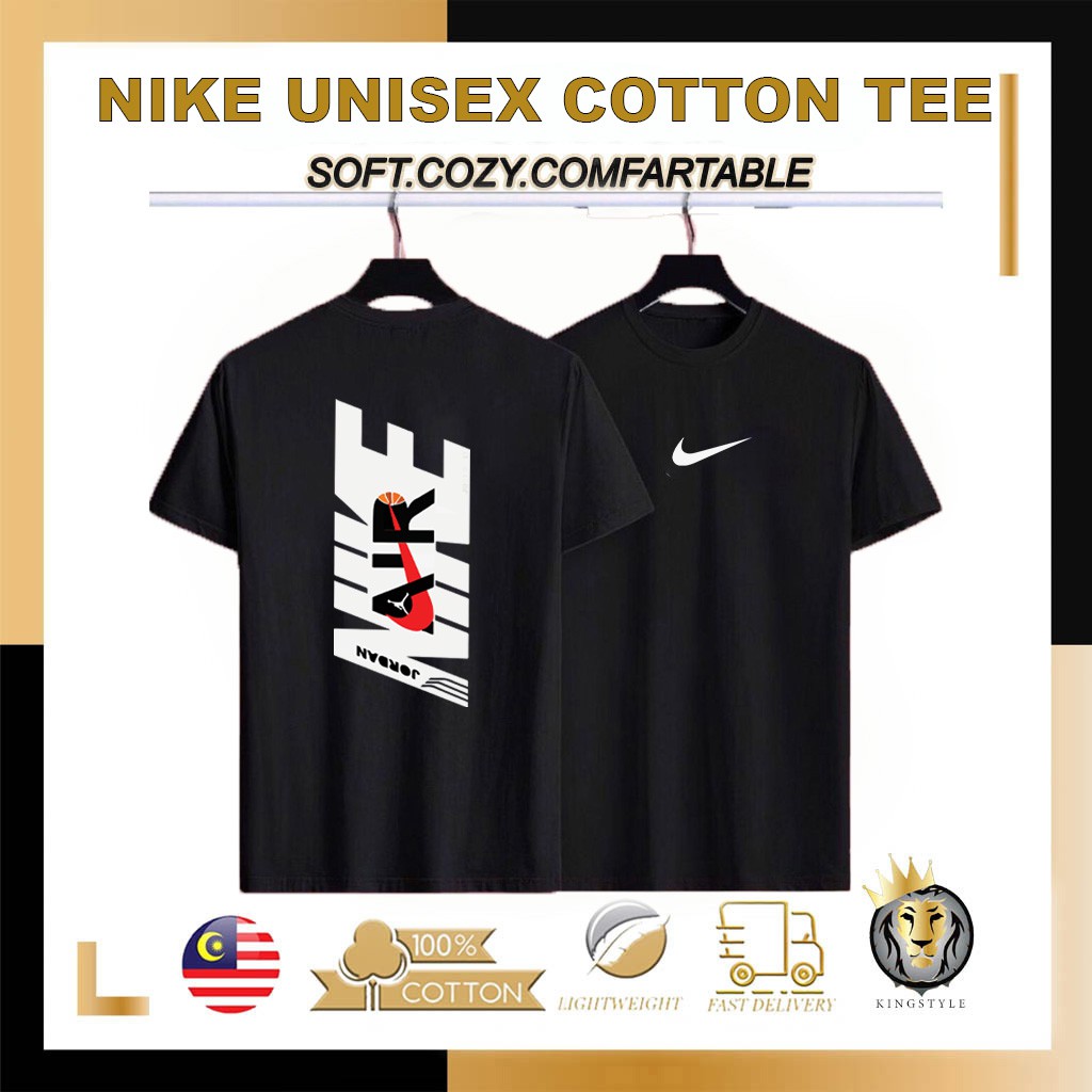 ?Promosi Murah? NIKE 18 TShirt 100% Cotton Unisex Men Women Short Sleeve Baju Lelaki Wanita Ready Stock