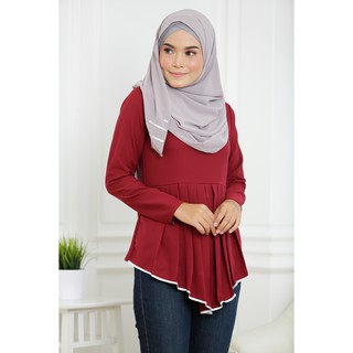  S to 5XL Muslimah Blouse  Peplum Baju  Raya Muslimah Wear 