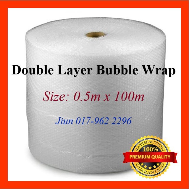 Bubble Wrap Double Layer 0.5m x 100m (1 roll = 1 order) MAXIMUM 2 ROLLS