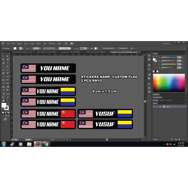 Sticker Nama Basikal