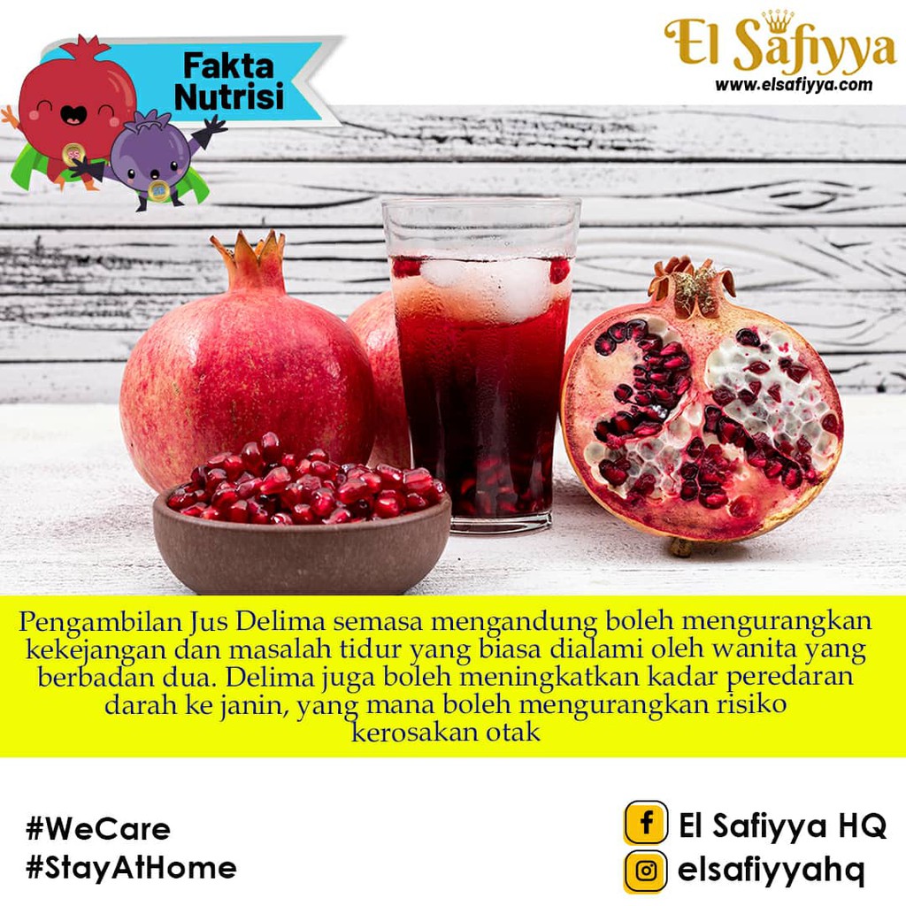 Jus Delima El Safiyya Pomegranate Bilberry Juice Supplement Shopee Malaysia