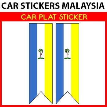 Car Plat Sticker - Penang Pulau Pinang Flag Sticker Special Edition CPFLAG