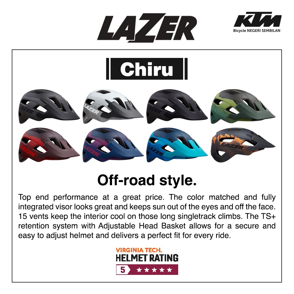 LAZER CHIRU MOUNTAIN HELMET BICYCLE HELMET CYCLING HELMET COME WITH