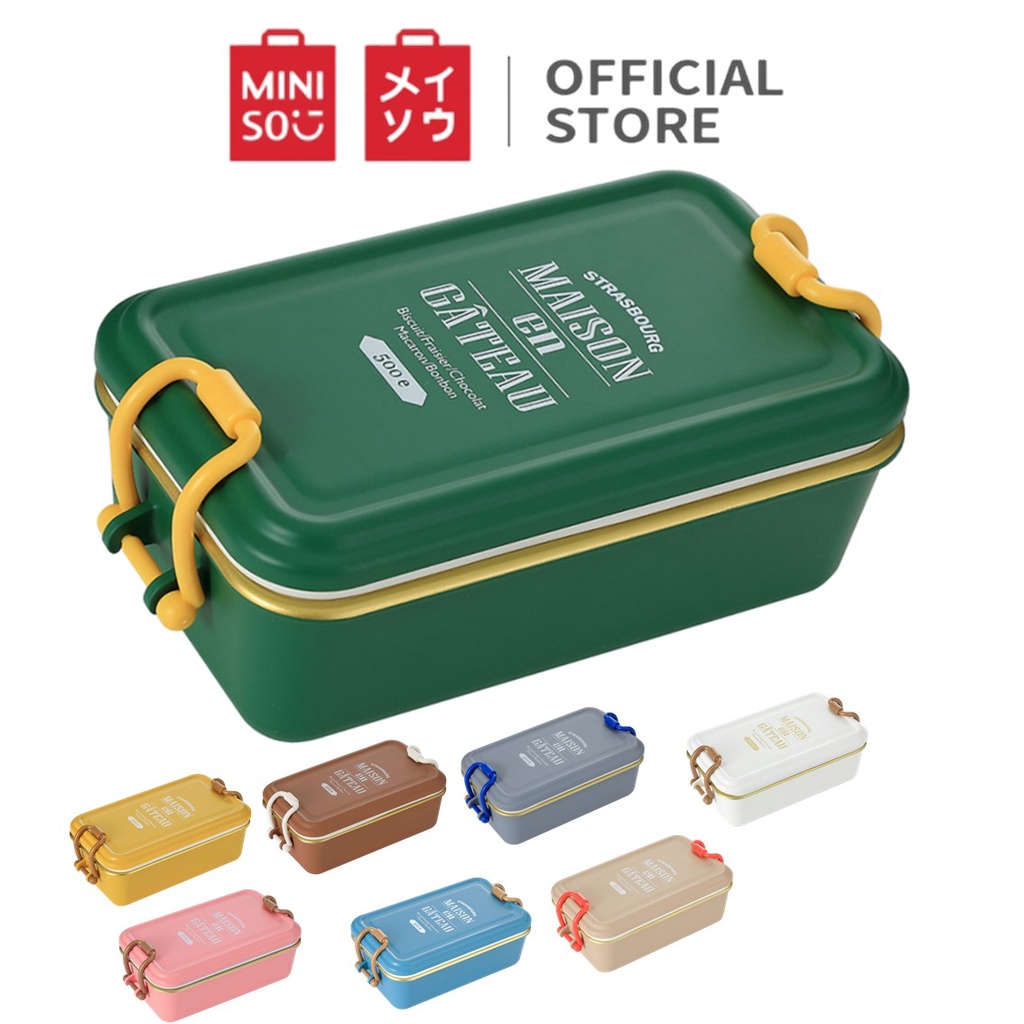 MINISO Vintage Series Bento Box Compact Lunch Box with separator (500ml ...