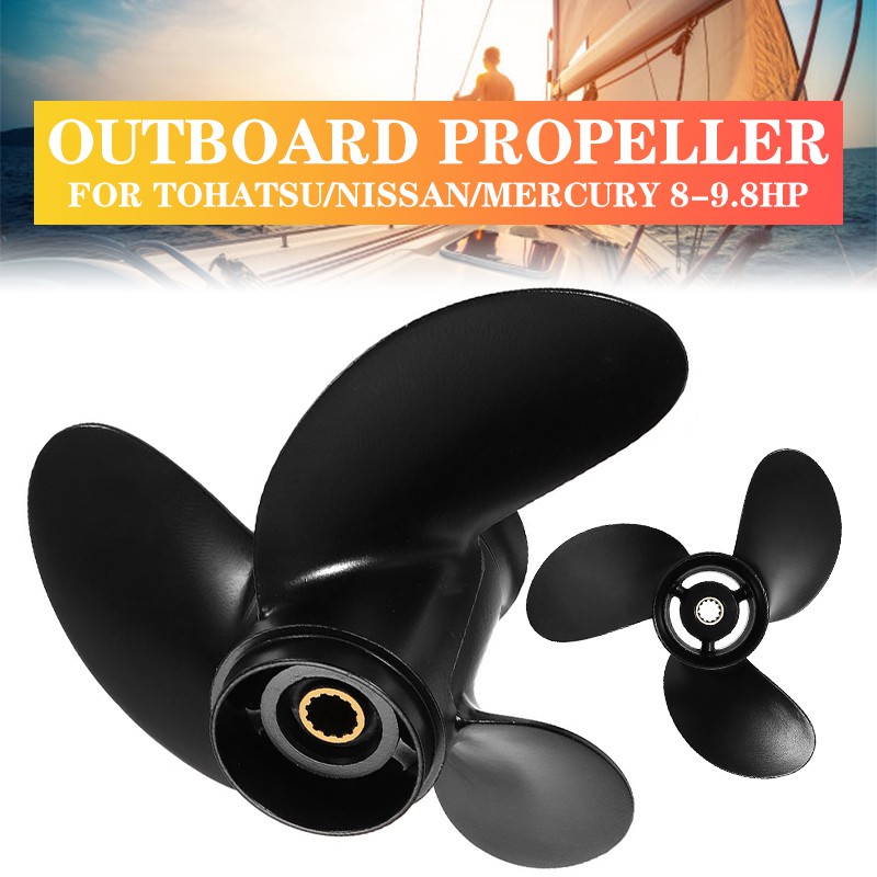 8.5 x 7.5 8-9.8HP 3-Blades 12-Spline Tooth Aluminum Alloy Marine Outboard Propeller  3B2-64515-0 For Tohatsu For Nissan/Mercury  Shopee Malaysia