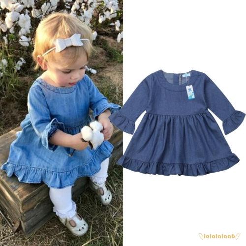 girls long sleeve denim dress