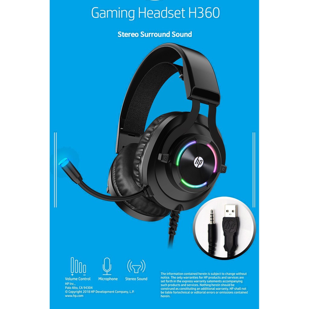 Headset Gaming HP H360 Negro ubicaciondepersonas.cdmx.gob.mx