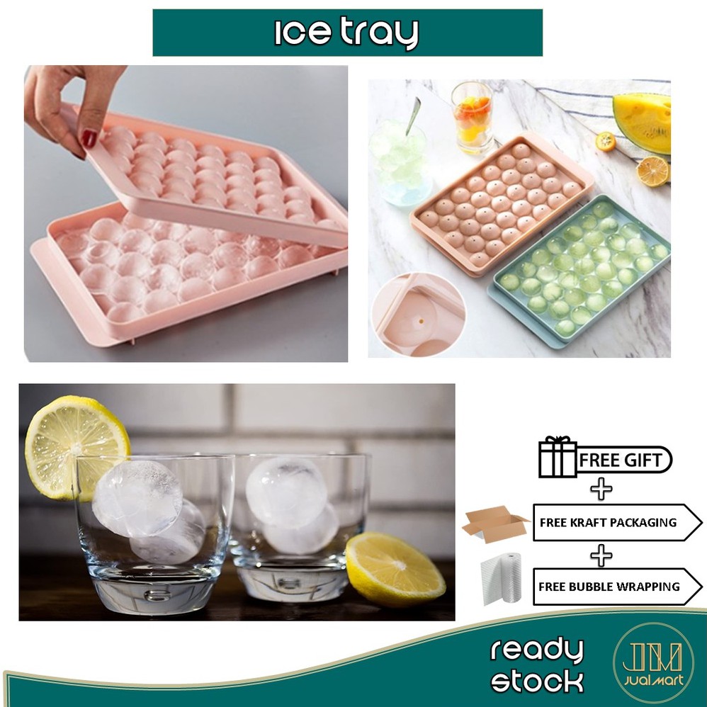 Ice Ball Maker [reject] Mold Bekas Ais round sphere tray box maker 33 grid frozen food puree abrasive tool household