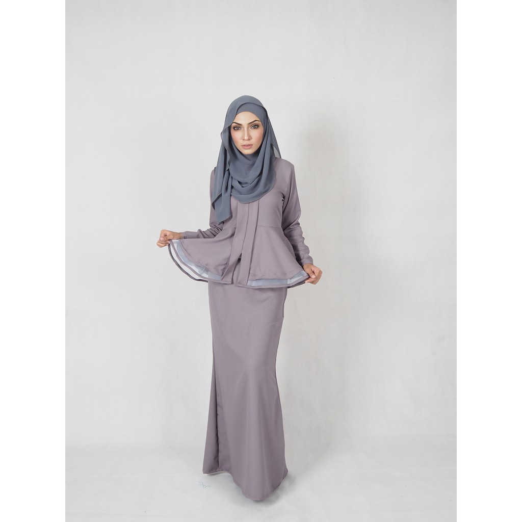 Iris Kebaya  Modern Plus Size Grey Cream Purple Pink 