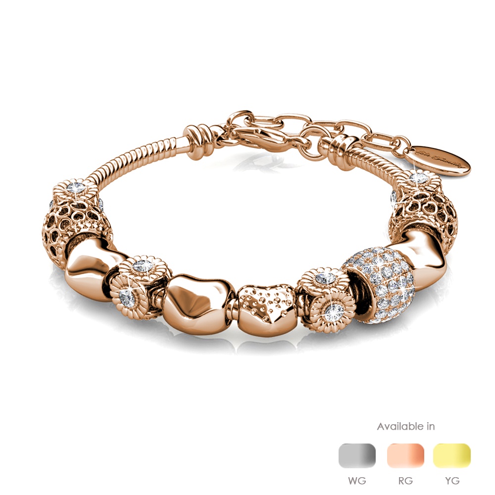 Her Jewellery Radiant Charm Bracelet (3 colours) Premium Crystals with