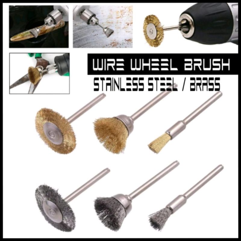 10Pcs Wire Wheel Brush 1.5-Inch/1-Inch Fine Steel Wire Wheel Brush for Drill 1/8-In Round Shank 1 