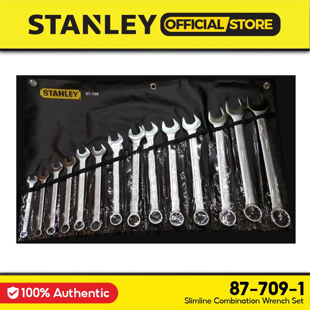 Stanley 877091 CRV Slimline 14 Piece Combination Wrench Set 3/8" 11/4" (87709) Shopee