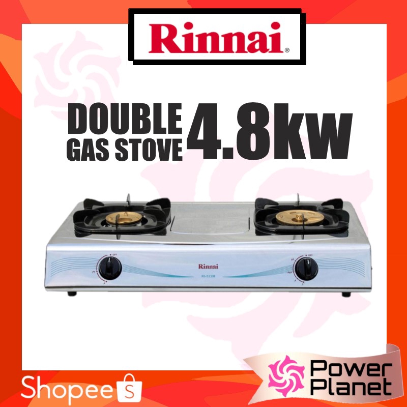 Rinnai Gas Stove Ri522M Double Gas Stove Shopee Malaysia