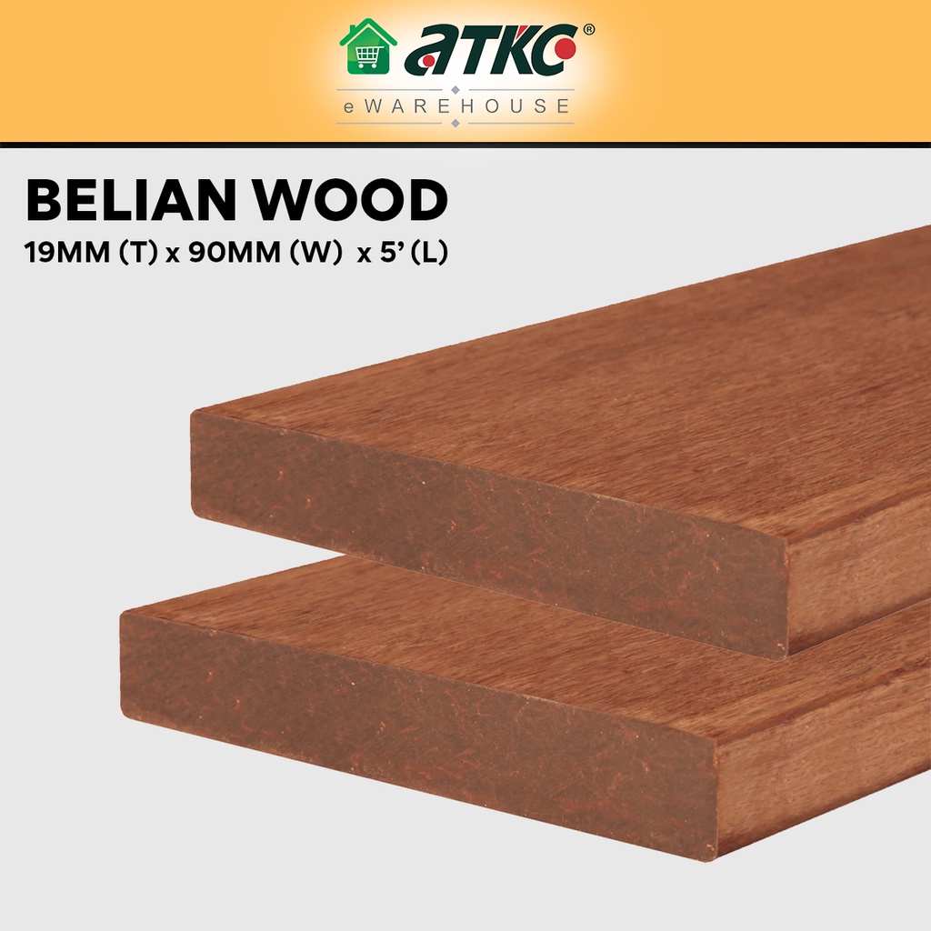 Kayu Belian Wood Timber Siap Ketam 19MM (T) x 90MM (W) x 1500MM (L