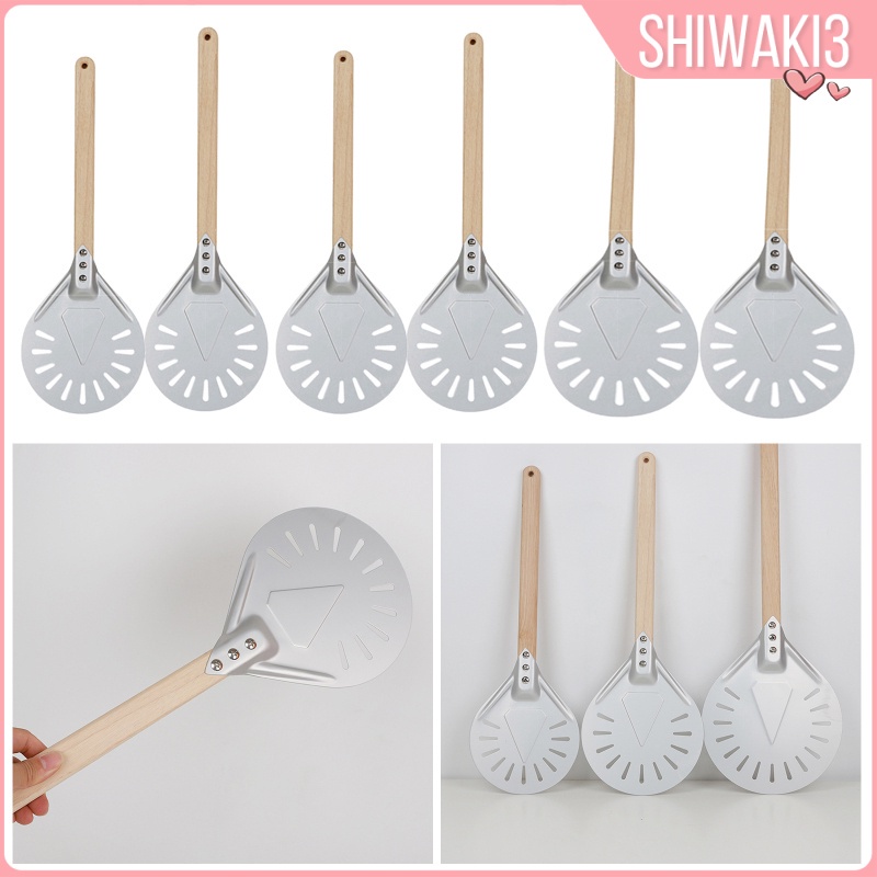 [Shiwaki3] Aluminum Turning Pizza Peel Paddle 7/8/9 inch with Wooden Handle Outdoor Pizza Oven Accessories