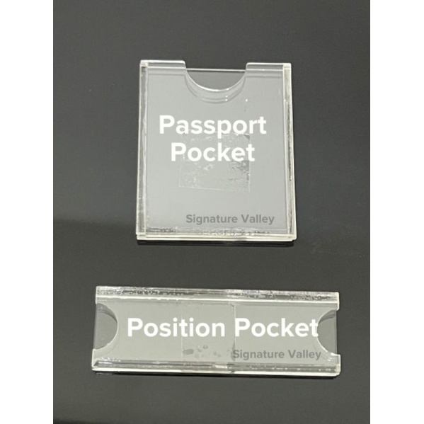Acrylic Clear Passport Size Photo Frame & position Pocket Frame