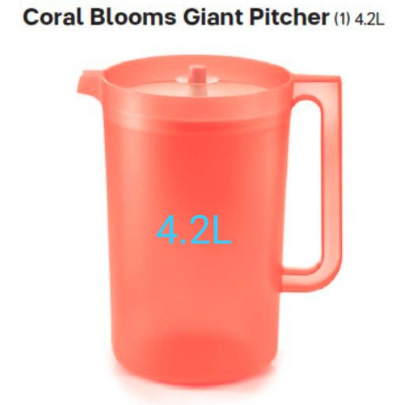Tupperware GIANT PITCHER 4.2L X1 (LIMITED EDITION) coral blooms
