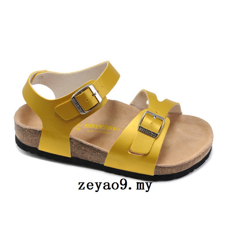 yellow birkenstock sandals