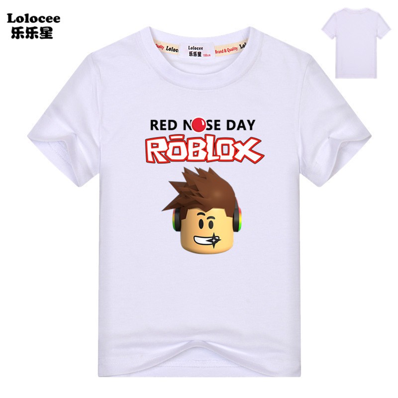 Roblox Red Nose Day Short Sleeve T Shirt For Kids Boys Summer Casual Costumes Shopee Malaysia - vestidos kids summer clothes set for boys roblox red nose