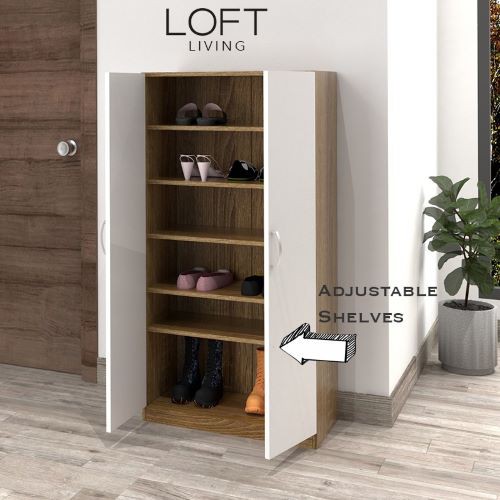 Escot 4ft Shoe Cabinet Shoe Rack Almari Kasut Stainless Steel Handle Adjustable Shelf Scandinavian Design Shopee Malaysia