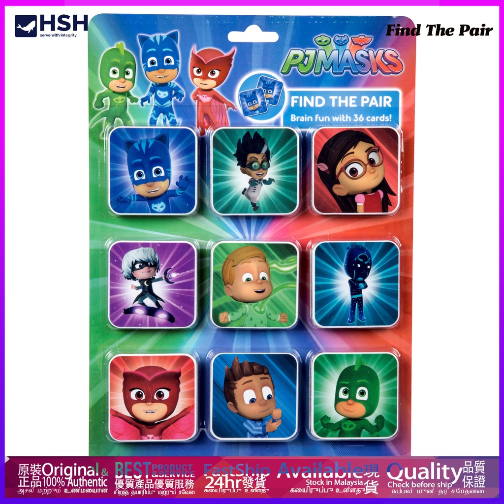 PJ Masks Matching Board Game English Fun & Fast Memory Board Game