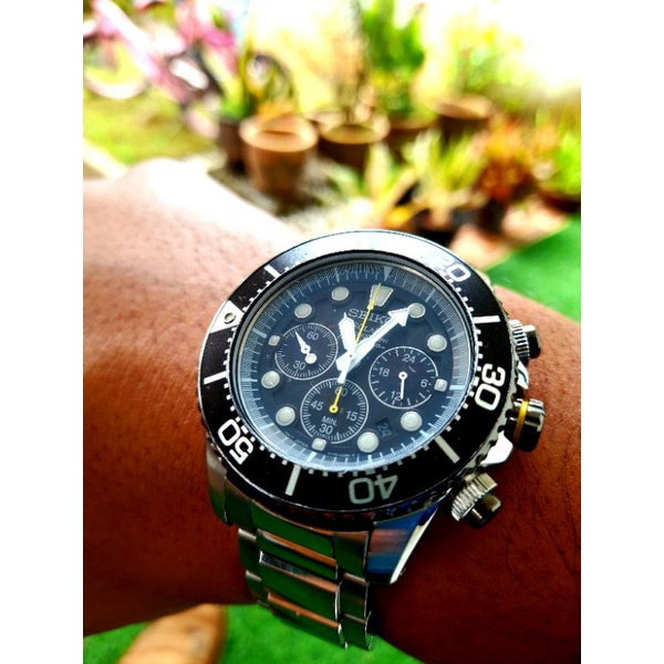 Original Seiko Diver Chronograph Solar 200m | Shopee Malaysia