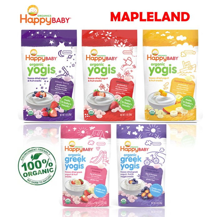 Happy Baby Organic Yogis Greek yogurt & Fruit Snacks 28G ...