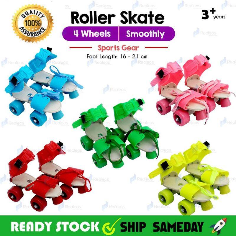 Ready Stock Kasut Roda Boleh Adjust Tayar 4 Wheels Adjustable Kids Quad