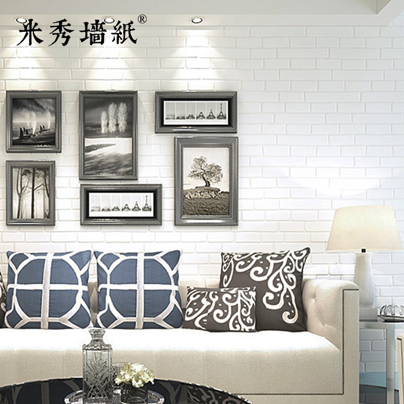 3d Solid White Brick Brick Wallpaper Bedroom Living Room Hairdressing Shop