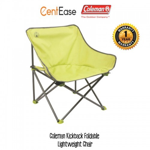 Coleman Kickback Foldable Lightweight Chair Lime Carry Bag