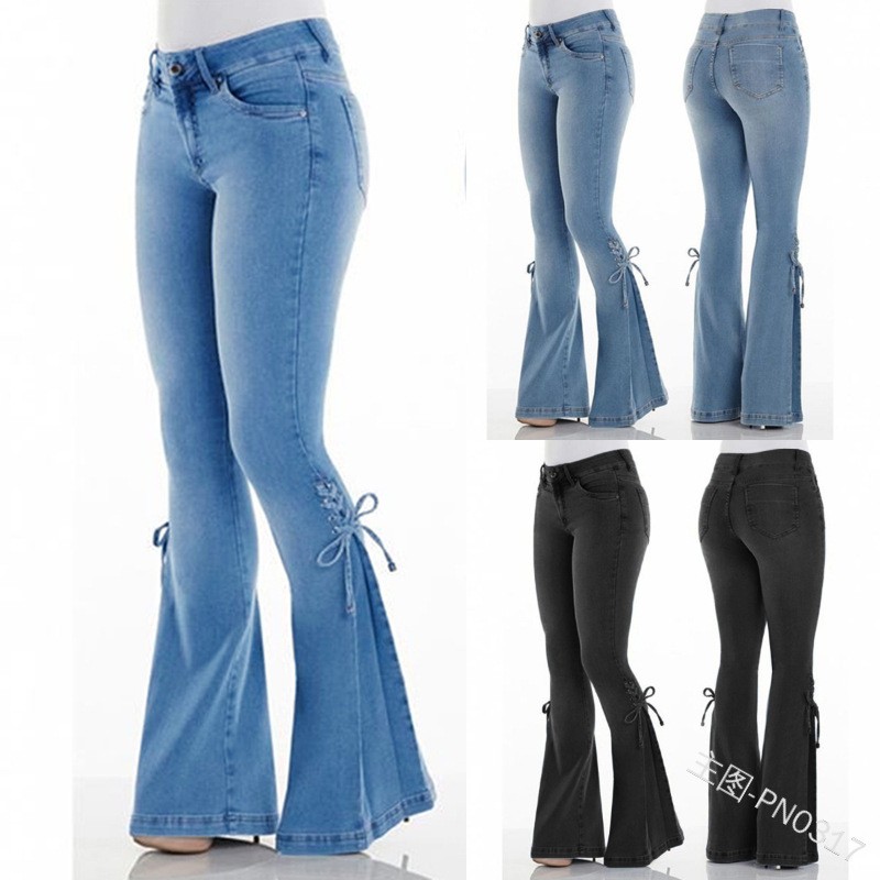 high waisted slim bootcut jeans