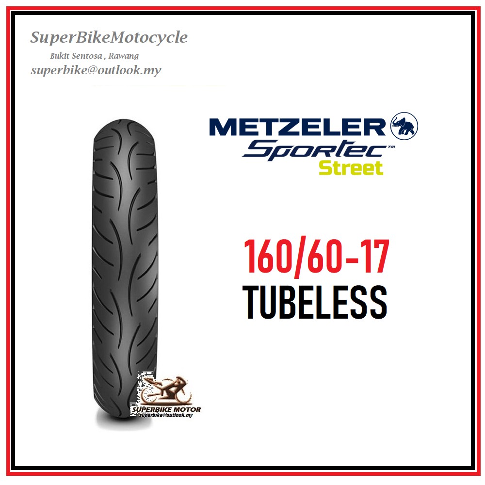 Metzeler Sportec Street 160 60 17 Tubeless Motorcycle Tyre Shopee Malaysia