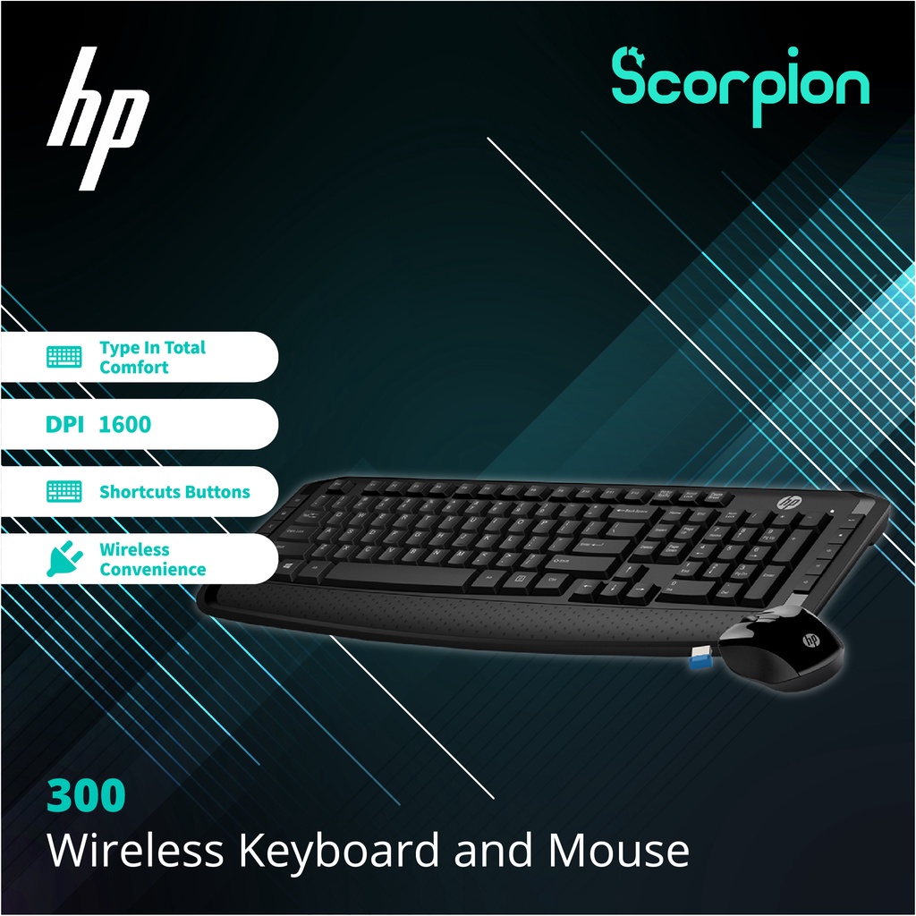 HP Wireless Keyboard and Mouse 300 Shopee Malaysia