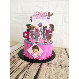 Roblox Girl Theme Cake Topper For Birthday Cake Decoration - pink gold princess roblox cake for girls