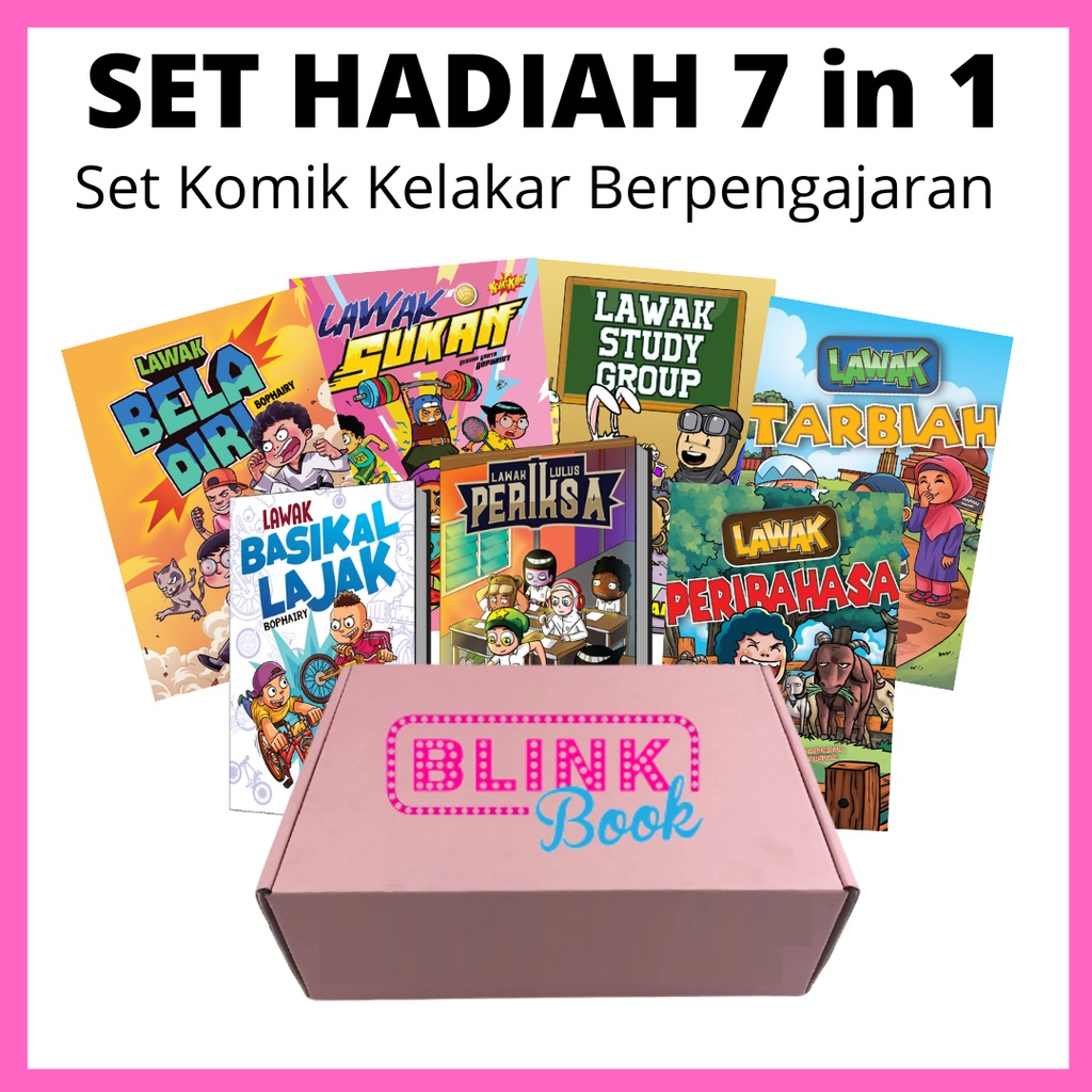 MUSLEH.SOUQ Set Komik Kelakar Berpengajaran Lawak Peribahasa 7in1
