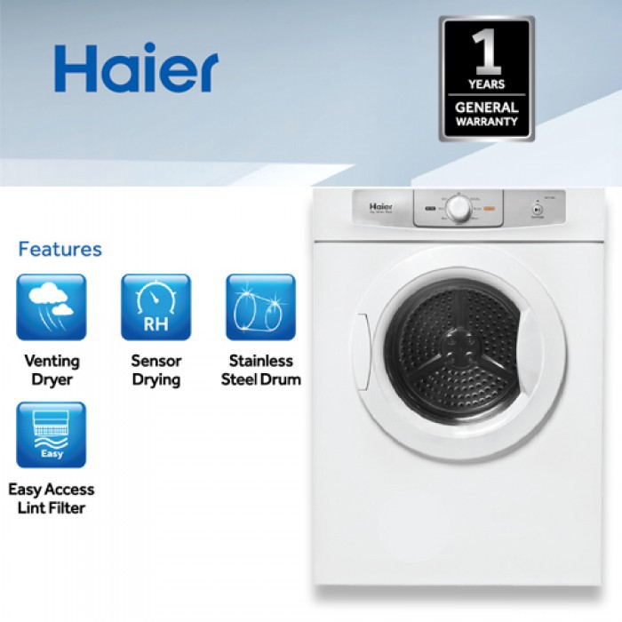 HAIER MESIN  PENGERING  PAKAIAN  DRYER 6KG Model HDY 