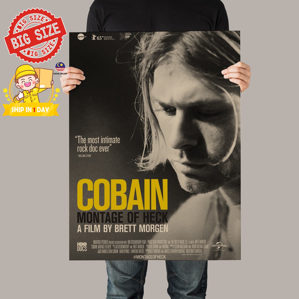 Kurt Cobain Montage of Heck Movie Retro Vintage Poster Kraft Paper Painting Wall Art for home/bar/room/office/gym Decors