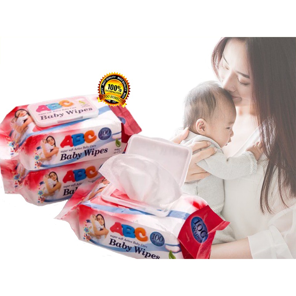 🔥FREE GIFT🔥 WET TISU TEBAL 100PCS Baby Wipes Tisu Basah Baby Wet Wipes