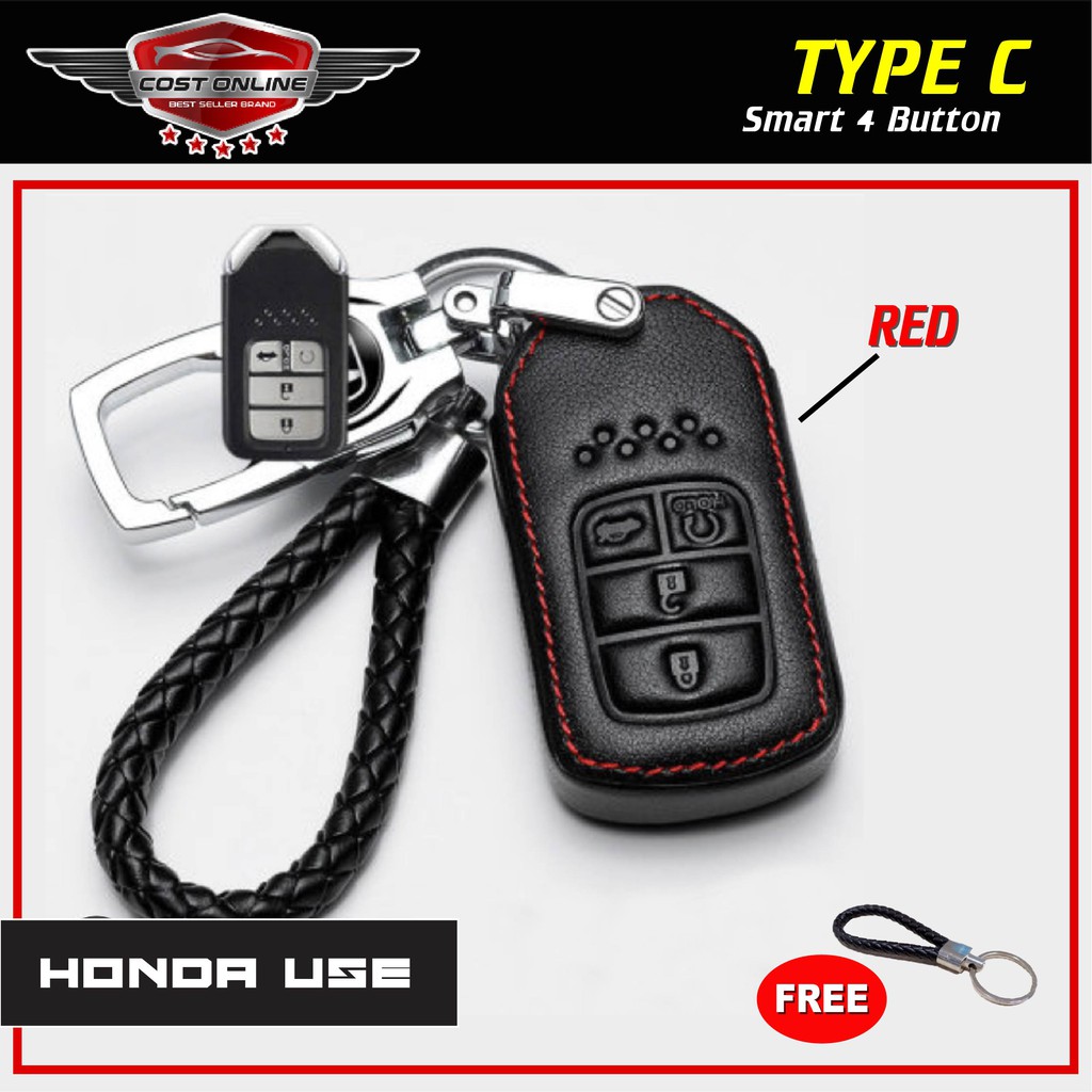 Honda Leather Key Holder Cover Smart Key for City HRV BRV JAZZ CRV ACCORD CIVIC