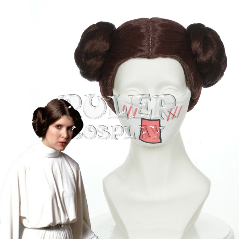 Star Wars Princess Leia Organa Solo Wig Short Brown Cosplay Hair