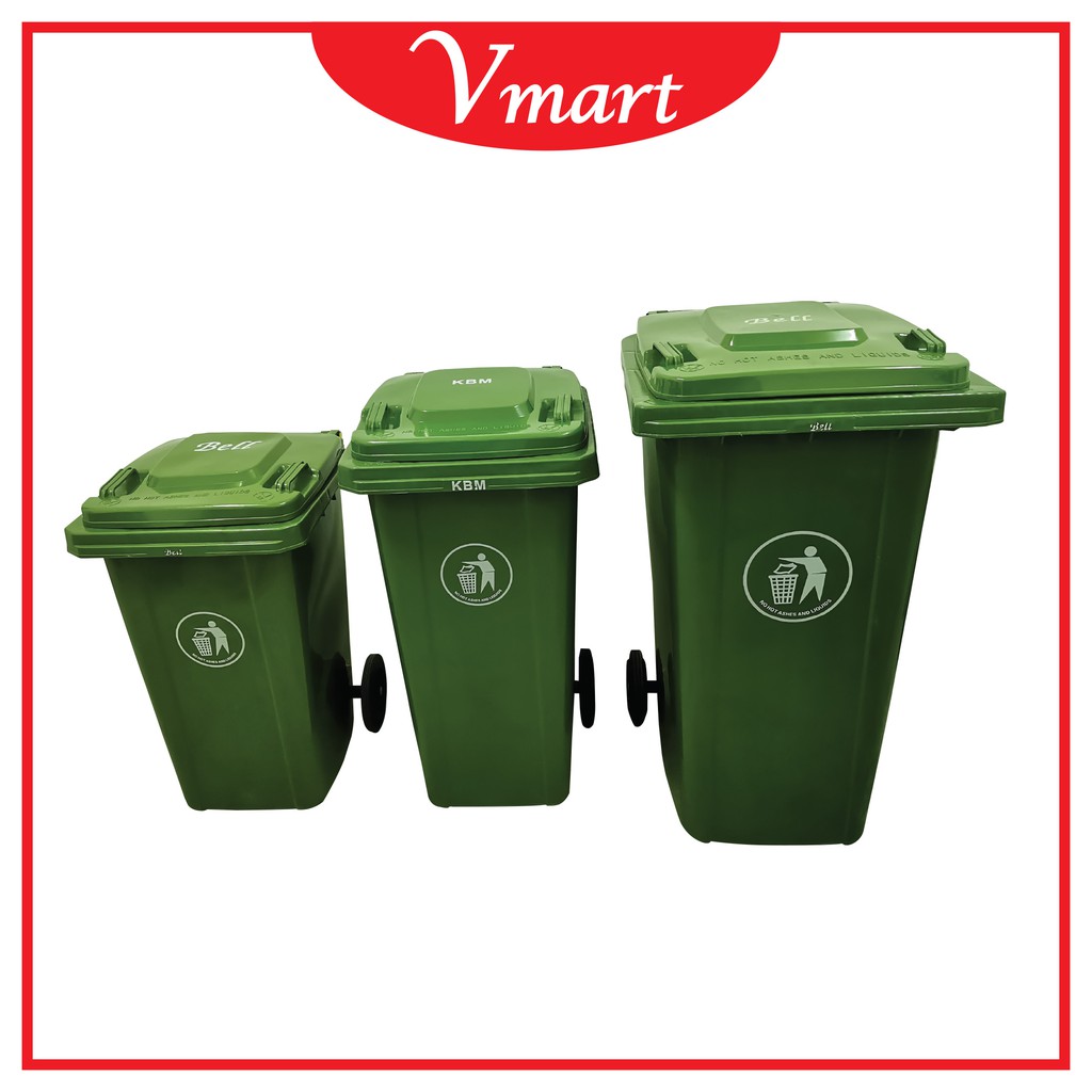 100l 120l 240l Big Green Dustbin Large Outdoor Green Plastic Dustbin Tong Sampah Besar 9667