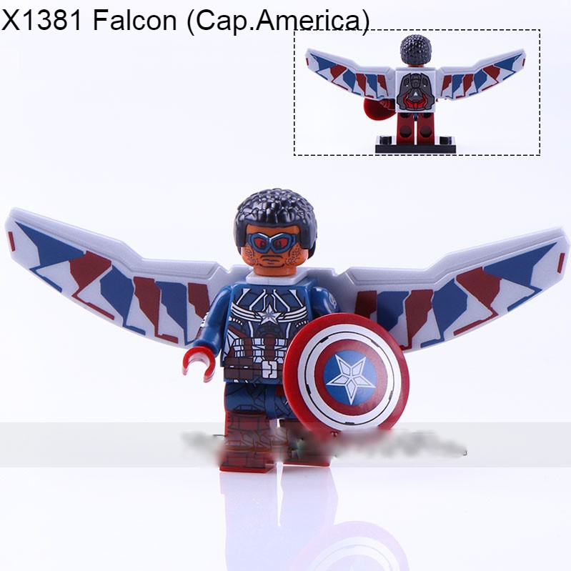 Buy 3 Get 3 Free Falcon Captain America MOC MiniFigure Bricks Toy X0272 1381 