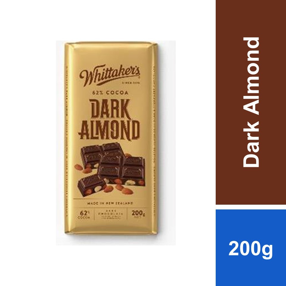 Whittaker's Blocks Dark Almond Chilled 200g 