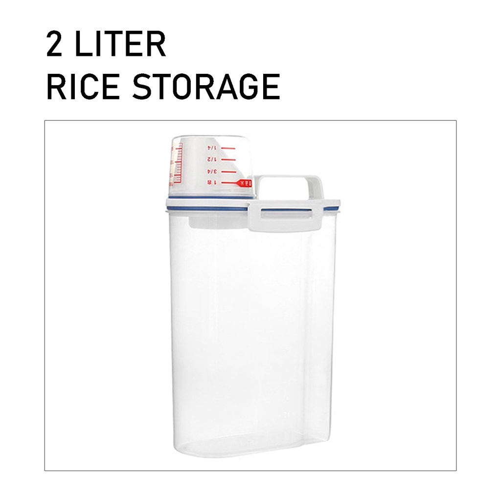🌹[Local Seller]  2L Food Container Dispenser Washing Plastic Storage Box Cereal Grain Rice Kitch